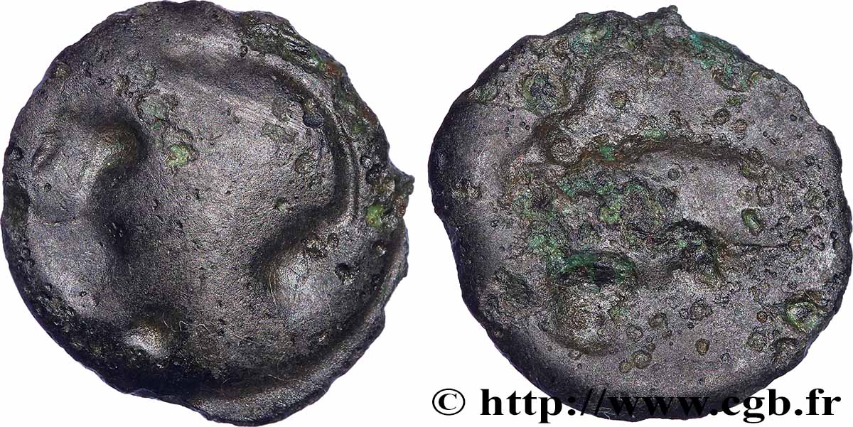 TURONES (Area of Touraine) Potin “à la tête diabolique”, taureau à droite fSS/S