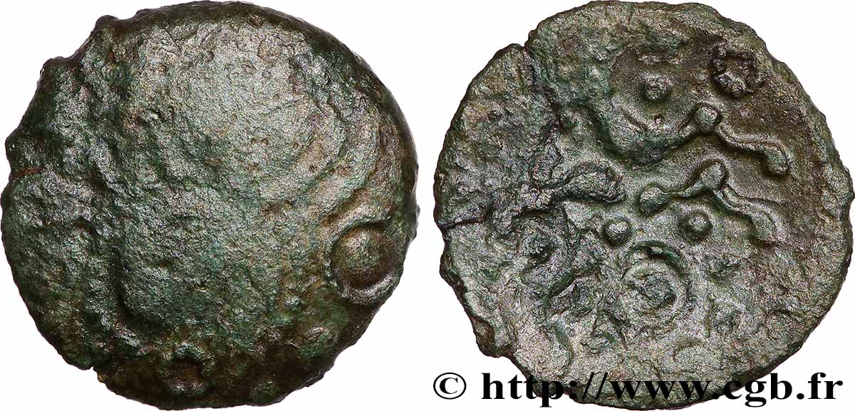 AULERQUES ÉBUROVICES (Région d&nbsp;Évreux) Bronze au cheval TB+/TTB