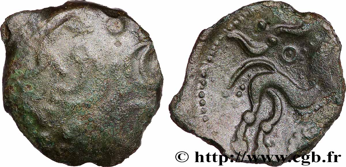 AULERQUES ÉBUROVICES (Région d&nbsp;Évreux) Bronze au cheval, dérivé de types belges TB/TTB