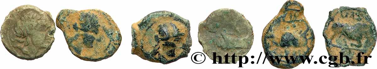 MASSALIA - MARSEILLES Lot de 3 petits bronzes au taureau lot