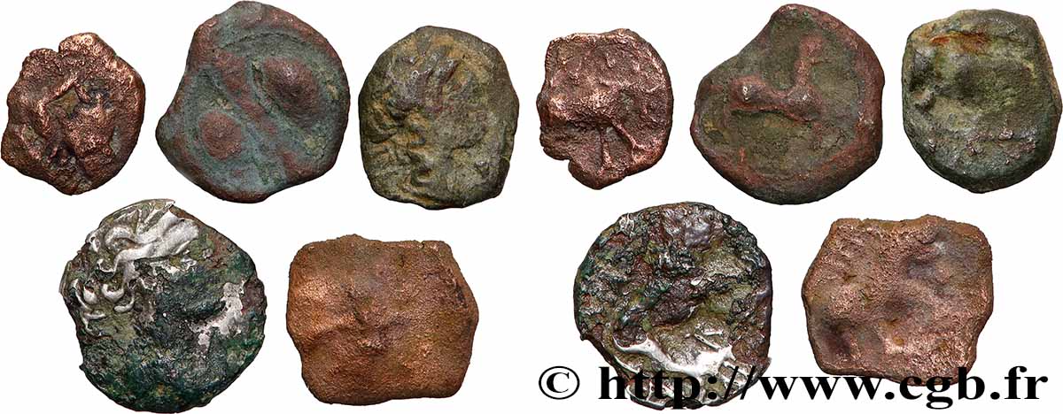 LOTS Lot de 5 monnaies gauloises lot