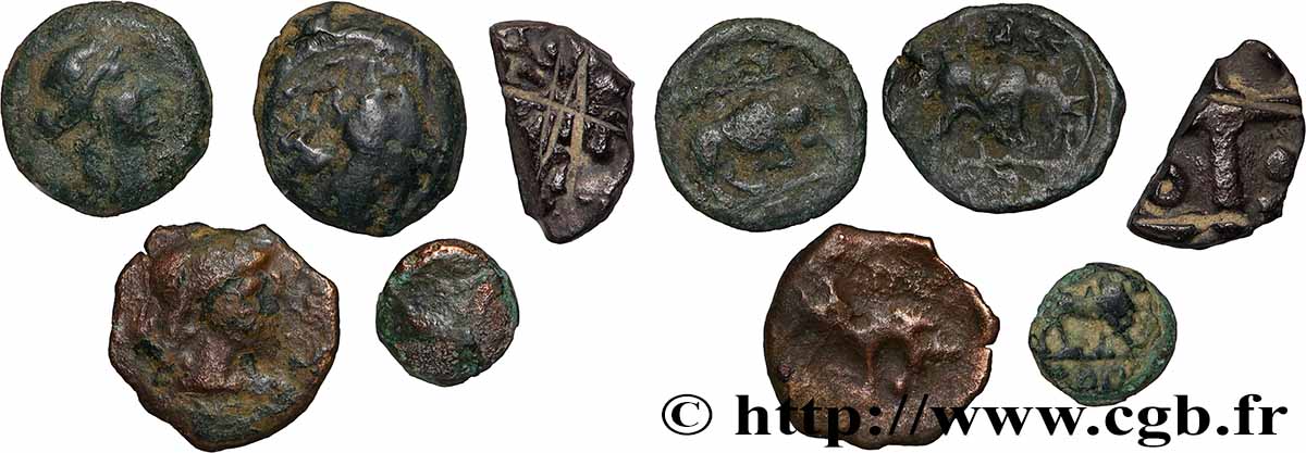 LOTS Lot de 5 monnaies gauloises lot