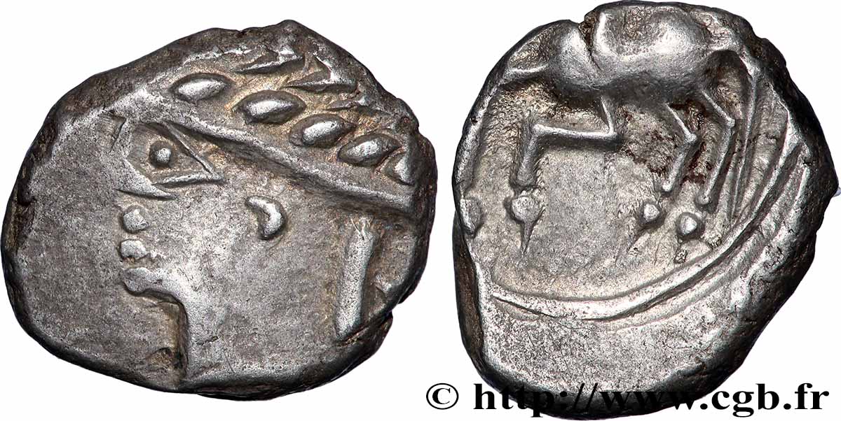 GALLIA - ALLOBROGES (Region di Dauphine) Denier au cheval galopant et au “caducée” q.SPL