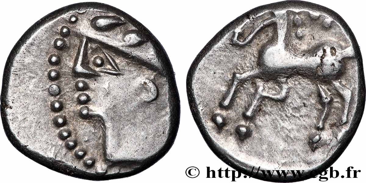 GALLIA - ALLOBROGES (Area of the Dauphiny) Denier au cheval galopant et au “caducée” AU