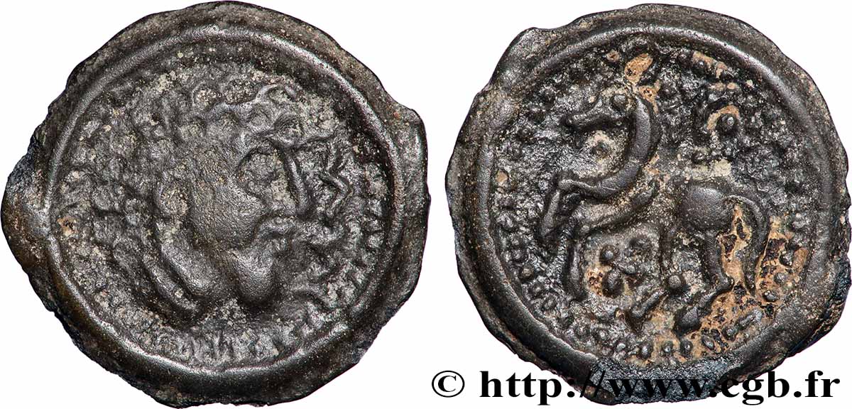 SUESSIONS (région de Soissons) Potin au cheval, classe II TTB