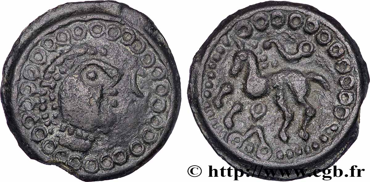 GALLIA BELGICA - SUESSIONES (Area of Soissons) Potin au cheval, classe I AU