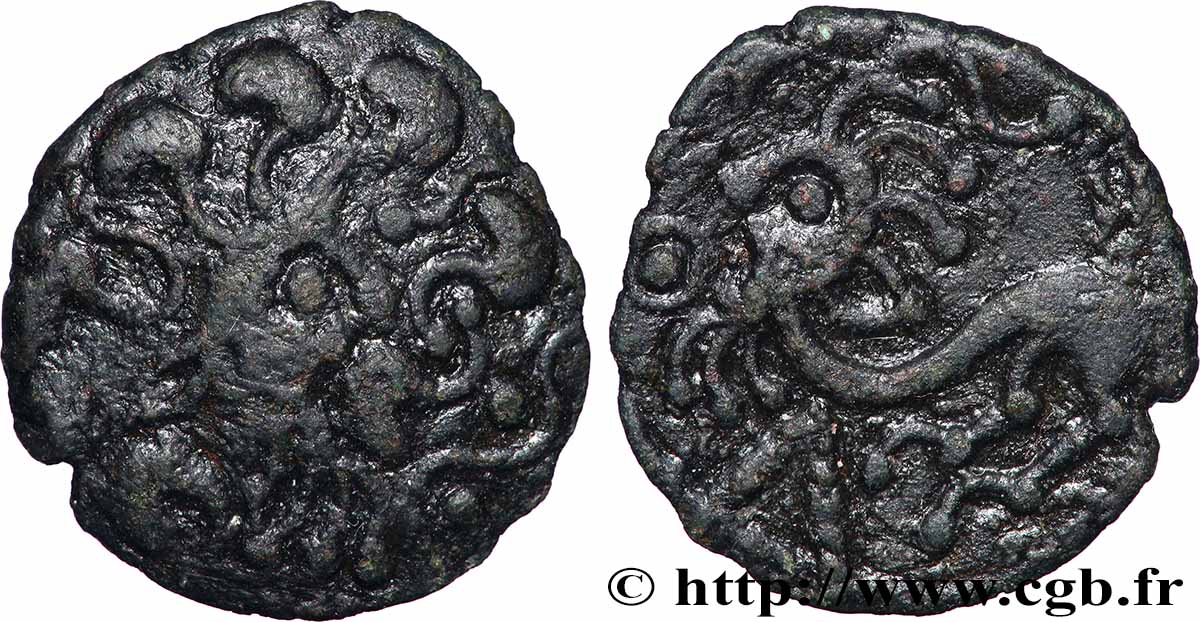 GALLIEN - BELGICA - BELLOVACI (Region die Beauvais) Bronze au lion fVZ