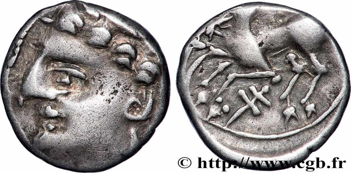 ALLOBROGES (Région du Dauphiné) Denier au cervidé, tête à gauche TTB+