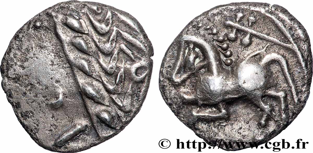 GALLIA - ALLOBROGES (Region di Dauphine) Denier au cheval galopant et au “caducée” q.SPL