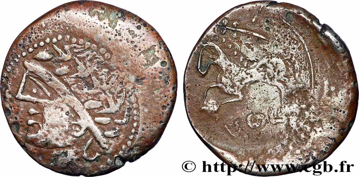 GALLIA - ALLOBROGES (Region di Dauphine) Denier VOL au cheval galopant et au “caducée” BB/q.BB