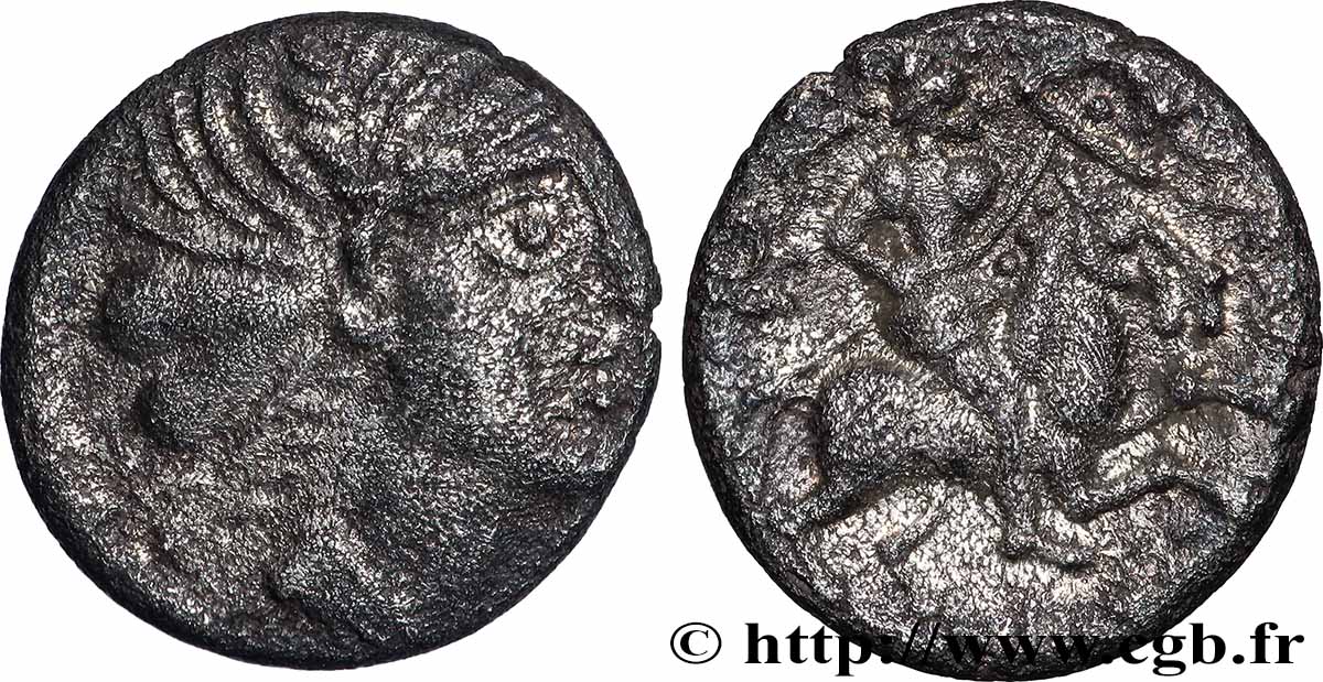 ÉDUENS (BIBRACTE, région du Mont-Beuvray) Denier LITAVICOS TTB