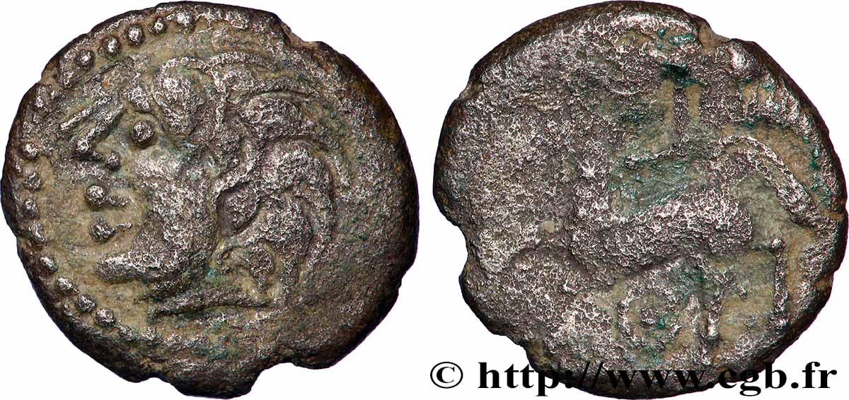 SANTONS / CENTRE-OUEST, Incertaines Drachme aux mèches aquitaniques, à gauche TTB+/TB