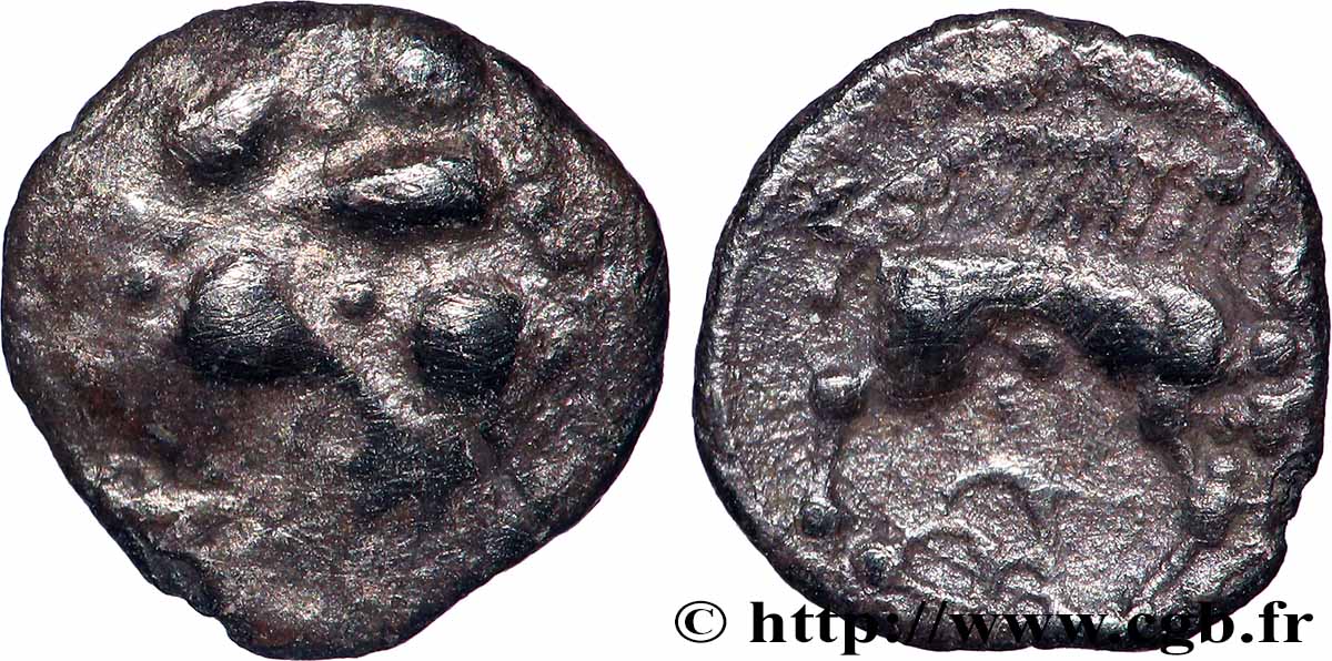 ANDÉCAVES (Région d&nbsp;Angers) Obole du pont de la Chaloire, tête réaliste TB+/TTB