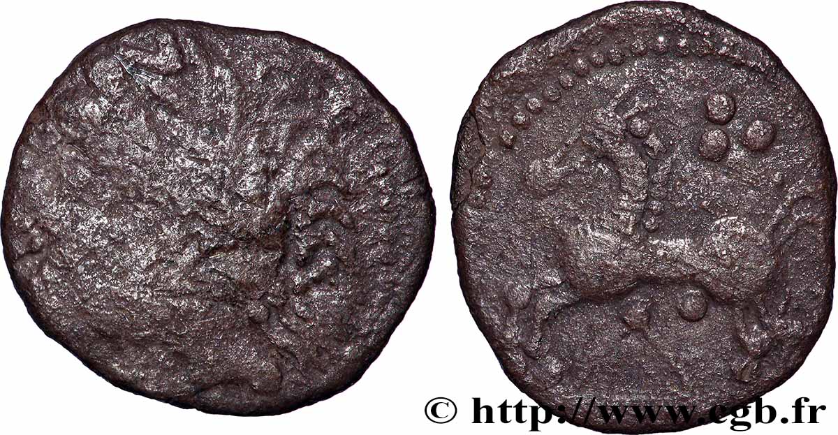 SANTONS / CENTRE-OUEST, Incertaines Drachme à la couronne en chevrons et au triangle B/TTB