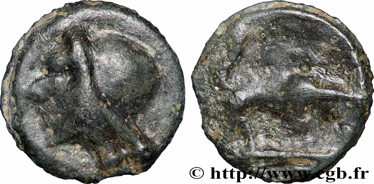 BITURIGES CUBES (Région de Bourges) Potin au taureau chargeant TTB+/TTB