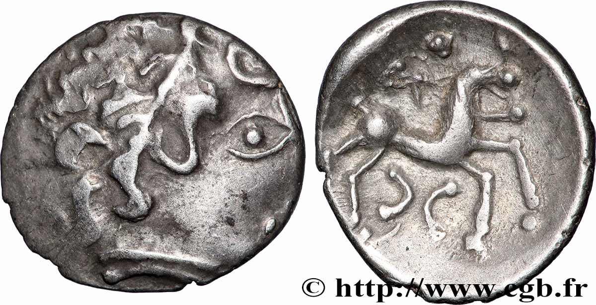 GALLIEN - BITURIGES CUBI (Region die Bourges) Drachme aux deux croissants SS/fVZ