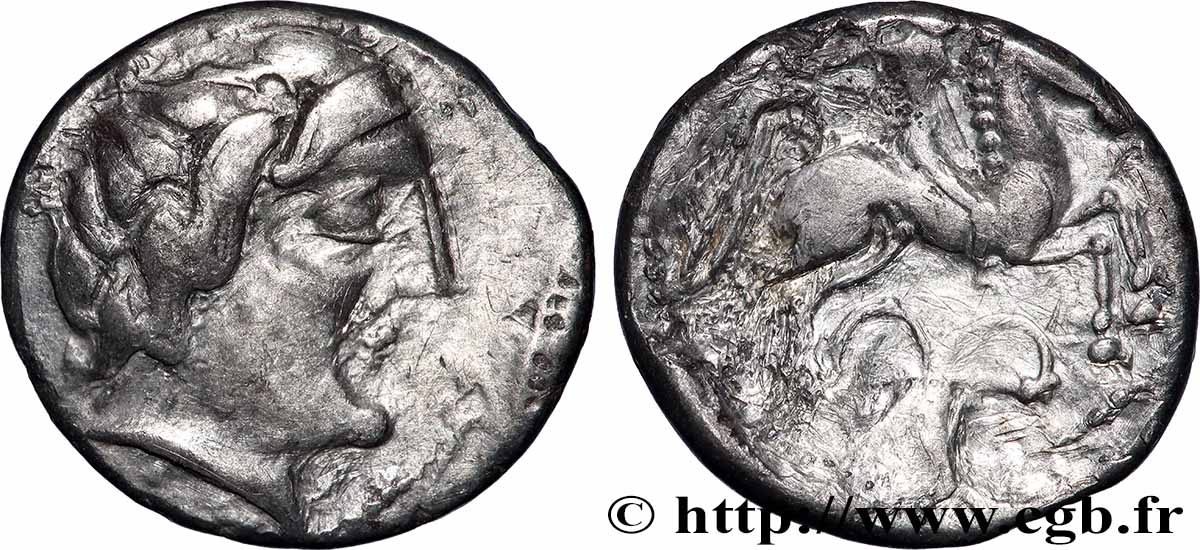 PICTONES / BITURIGES - MID-WESTERN, Unspecified Drachme au cavalier et au fleuron AU