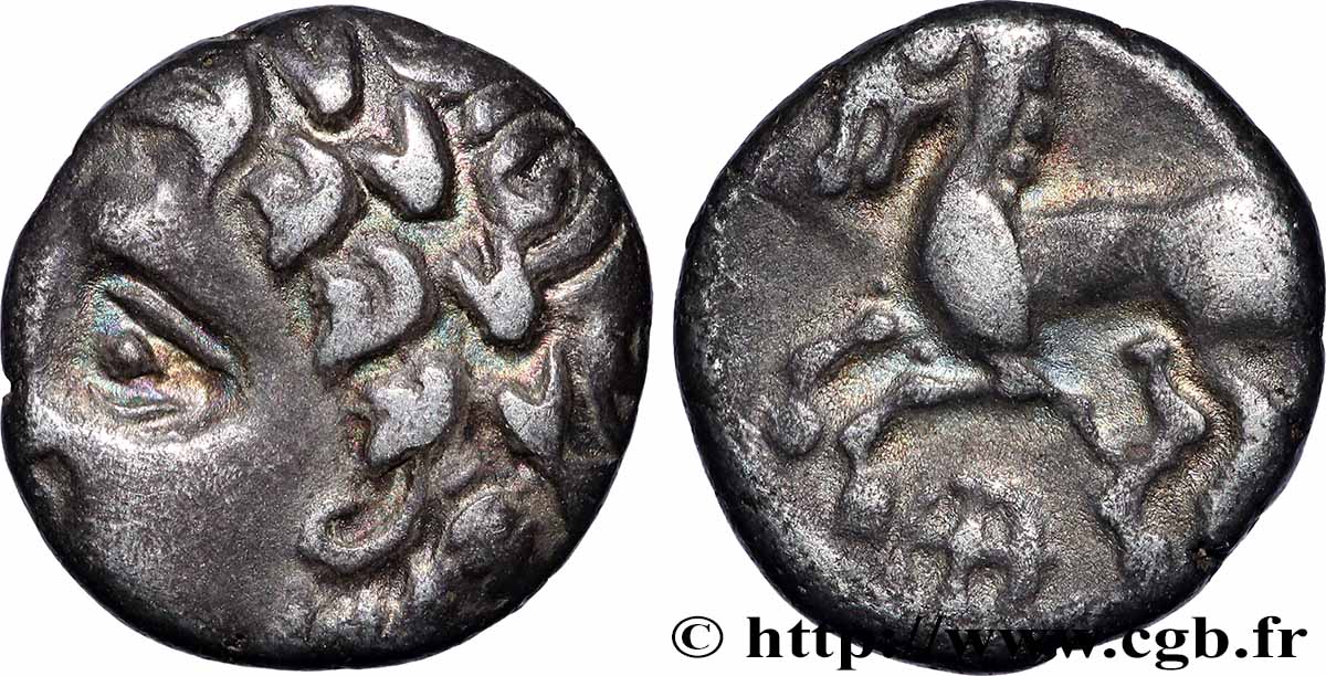 GALLIA - ALLOBROGES (Region di Dauphine) Denier IAZVS au cheval galopant et à la rouelle q.SPL