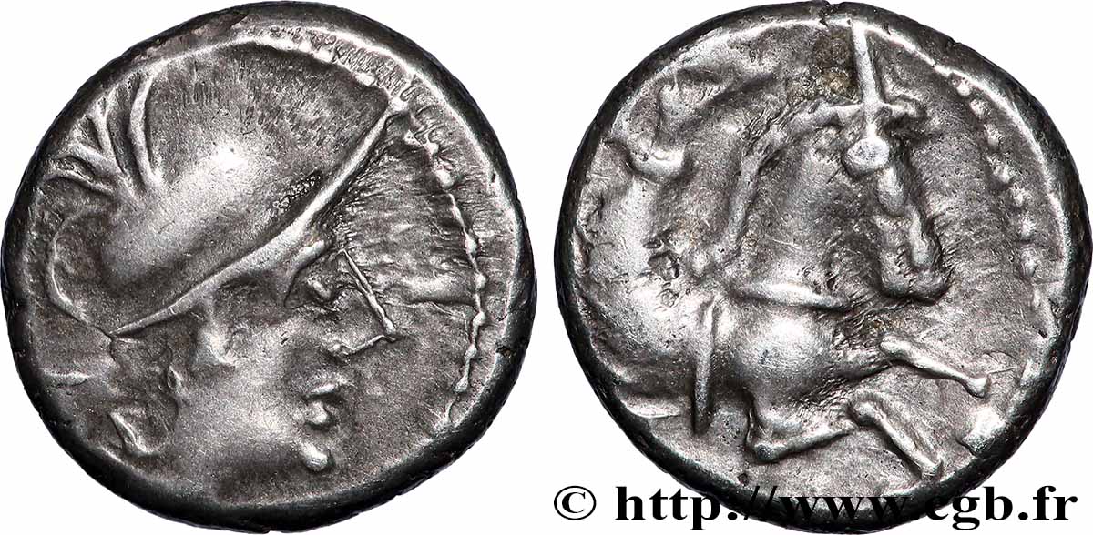 GALLIA - ALLOBROGES (Area of the Dauphiny) Denier à l’hippocampe, tête à droite AU