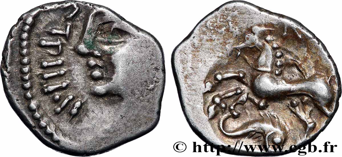 GALLIA - GALLIA DELLO SETTENTRIONALE - ÆDUI (BIBRACTE, Regione dello Mont-Beuvray) Denier ATPILI.F ORCETIRIX q.SPL/SPL