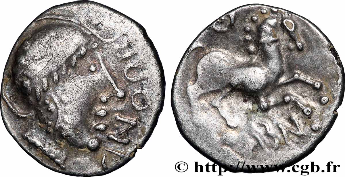 ÉDUENS (BIBRACTE, région du Mont-Beuvray) Denier ANORBOS / DVBNO TTB+