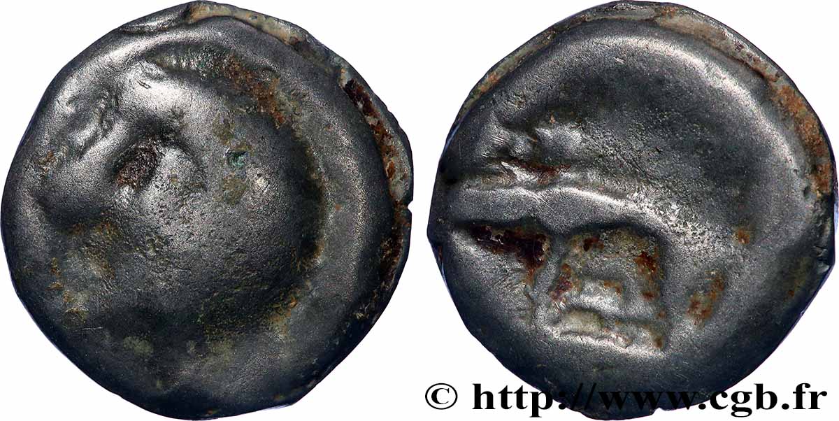 GALLIEN - ALTEN UND MITTLERES SEINE Potin à la tête chauve fSS