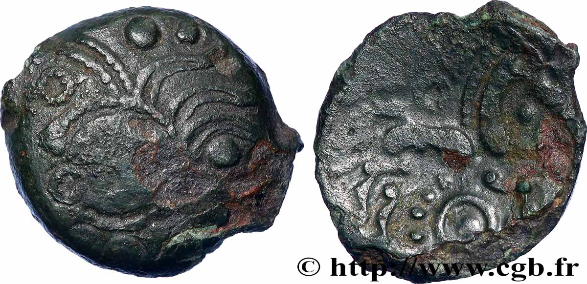 GALLIEN - AULERCI EBUROVICES (Region die Évreux) Bronze au cheval, dérivé de types belges fSS