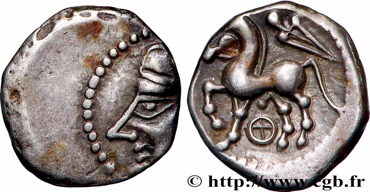 GALLIA - BITURIGES CUBI (Regione di Bourges) Denier au glaive et à l’annelet pointé q.SPL/SPL