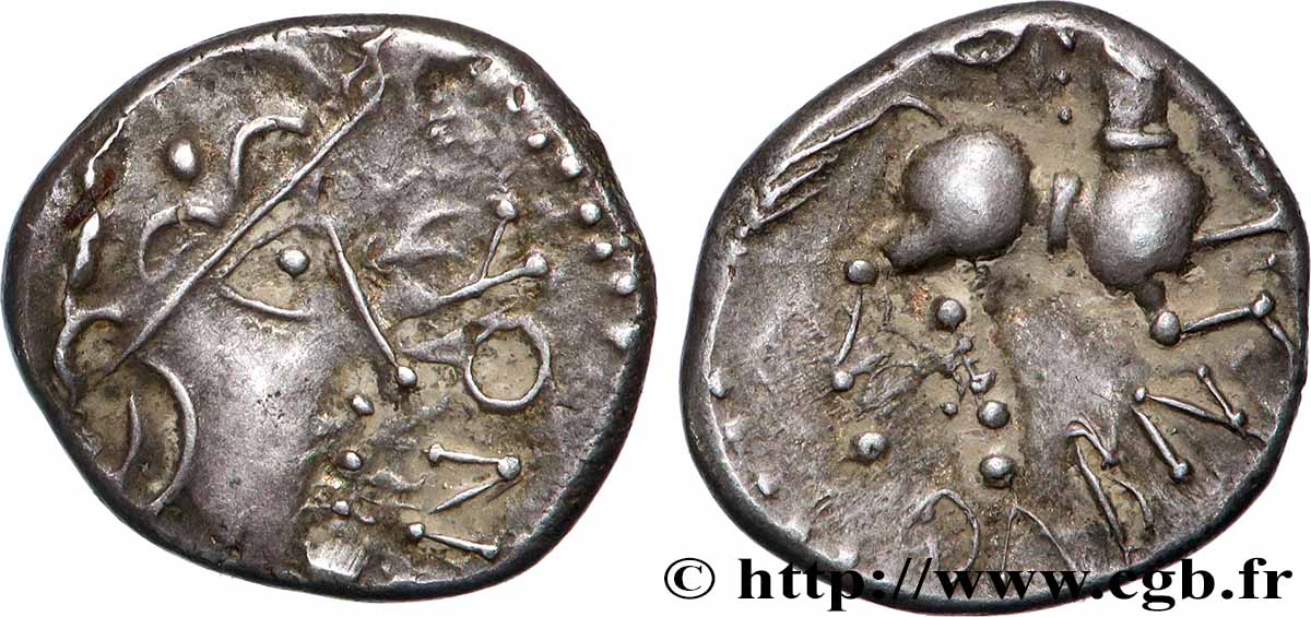 ÉDUENS (BIBRACTE, région du Mont-Beuvray) Denier ANORBOS / DVBNO TTB+