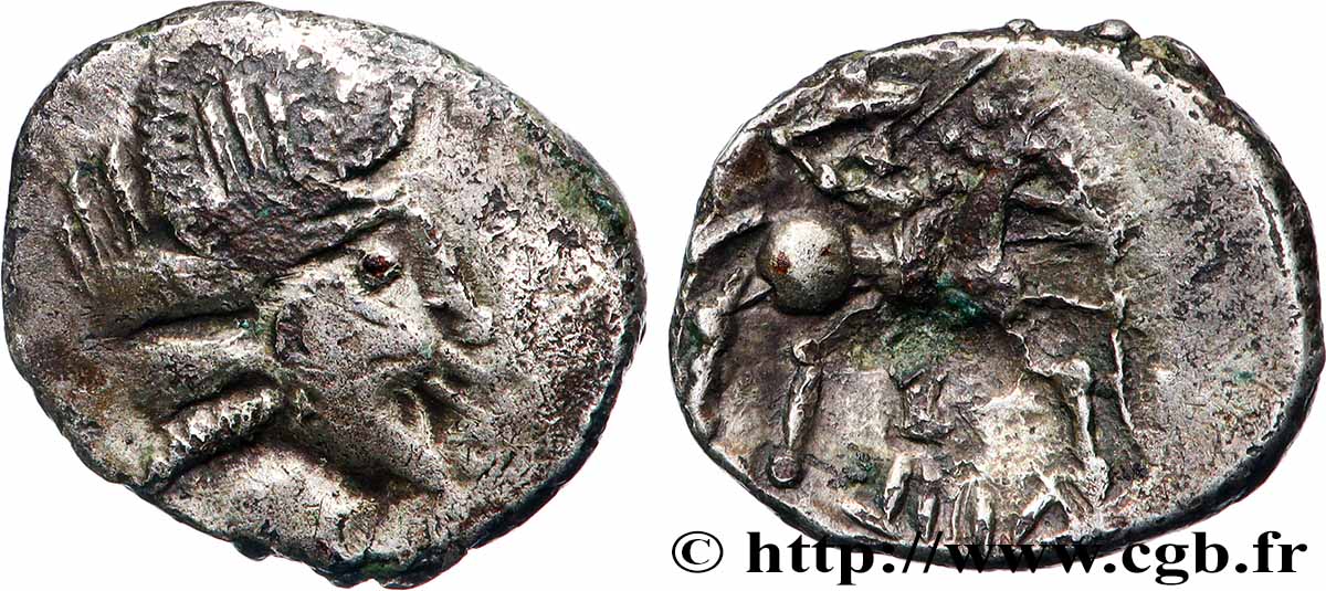 ÉDUENS (BIBRACTE, région du Mont-Beuvray) Denier LITAVICOS TTB