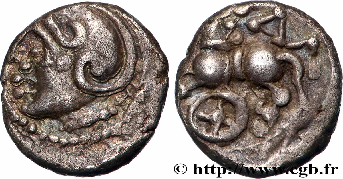 GALLIA BELGICA LINGONES (Regione di Langres) Denier KALETEDOY à la rouelle q.SPL