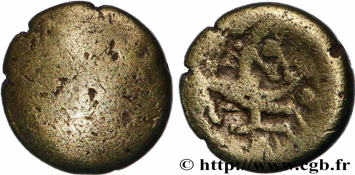 GALLIA SENONES (Regione di Sens) Quart de statère à la rouelle, du type de Chenôves q.BB