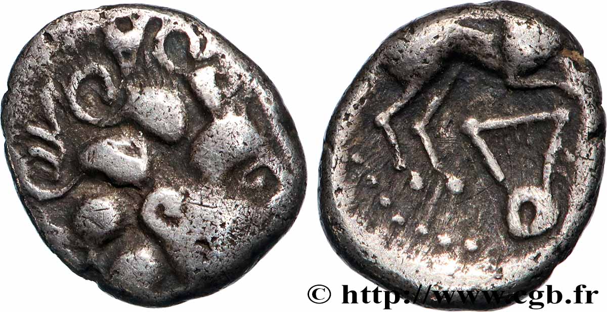 GALLIA - ÆDUI (BIBRACTE, Area of the Mont-Beuvray) Denier à la lyre XF