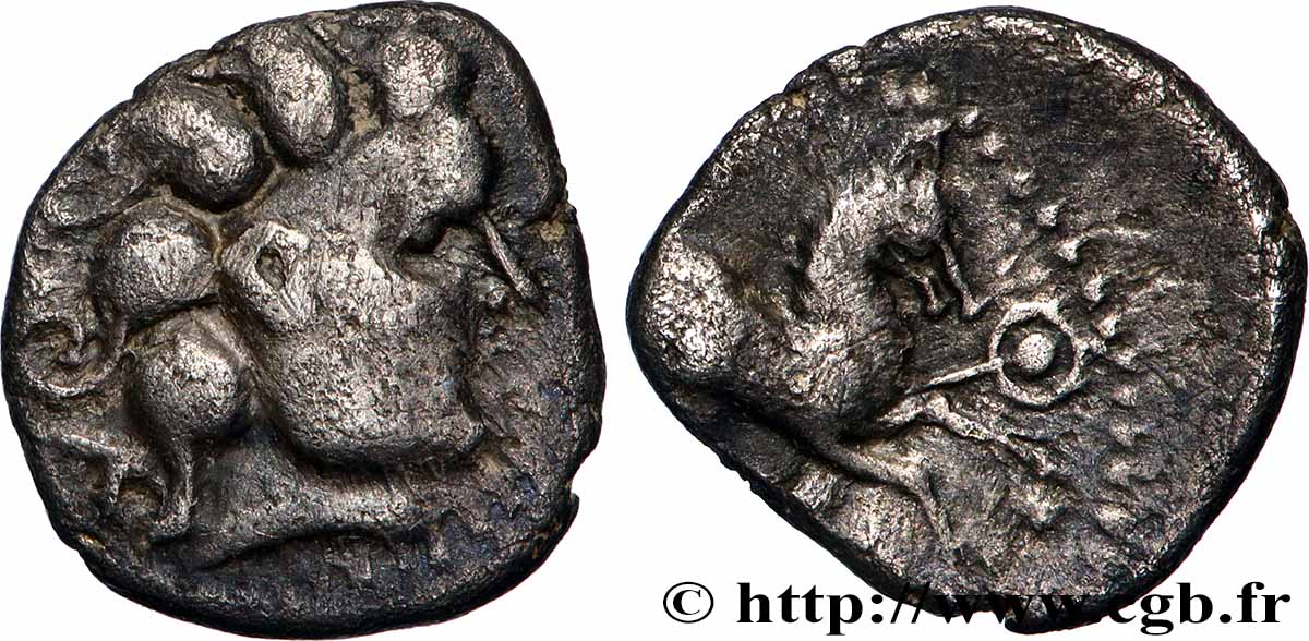 ÉDUENS (BIBRACTE, région du Mont-Beuvray) Denier à la lyre TTB