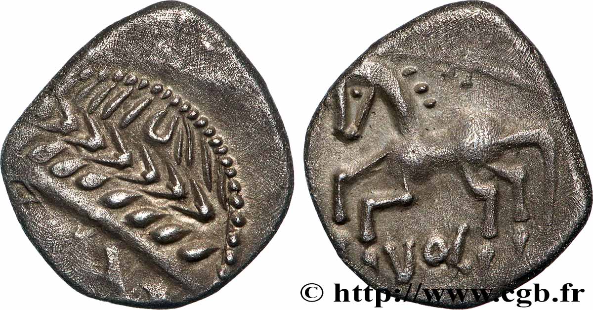 GALLIA - ALLOBROGES (Dauphiné area) Denier VOL au cheval galopant et au “caducée” AU