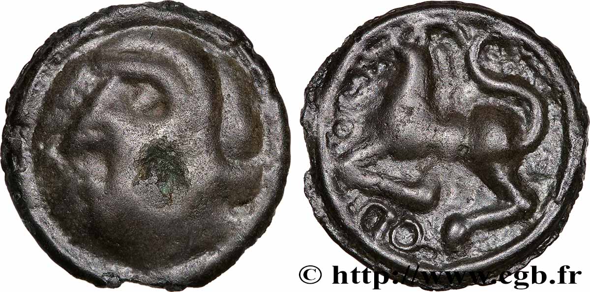 GALLIA BELGICA SEQUANI (Regione di Besançon) Potin Q. DOCI au quadrupède BB