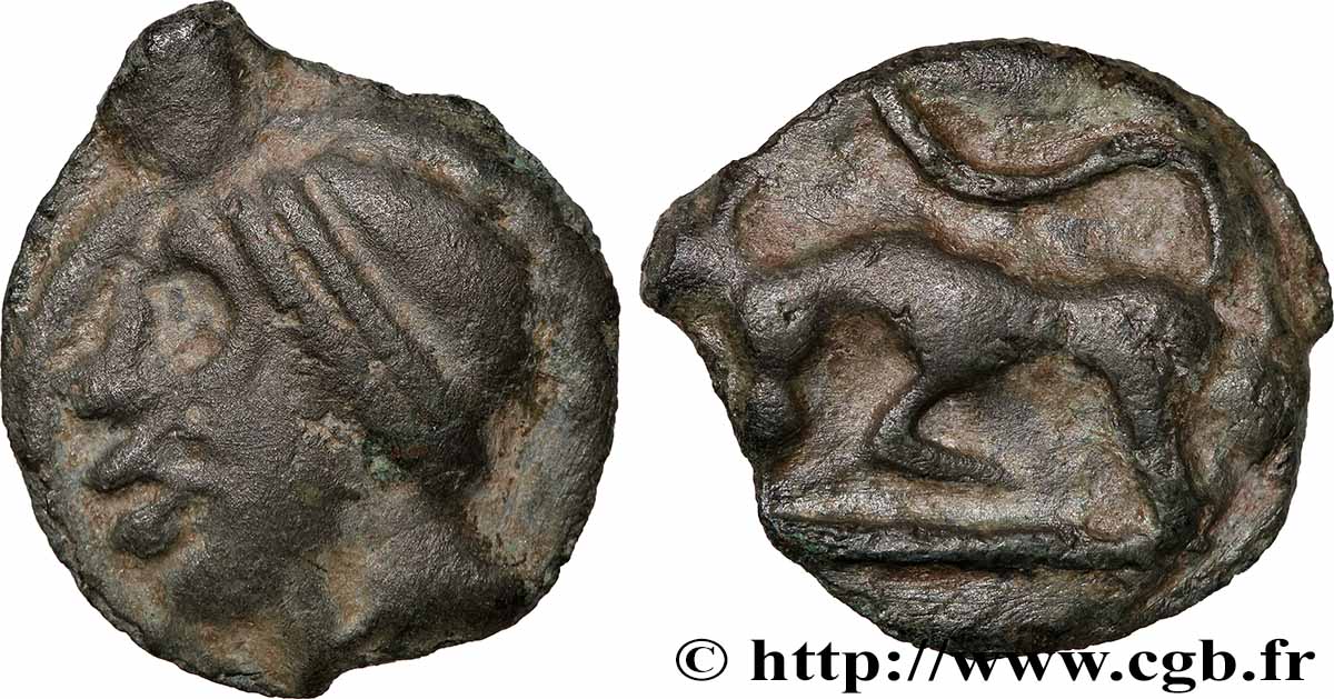 SÉQUANES (Région de Besançon) Potin à la grosse tête casquée TTB+/SUP