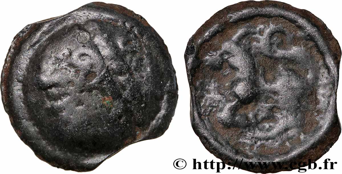 SÉQUANES (Région de Besançon) Potin à la grosse tête laurée DOCI TB+