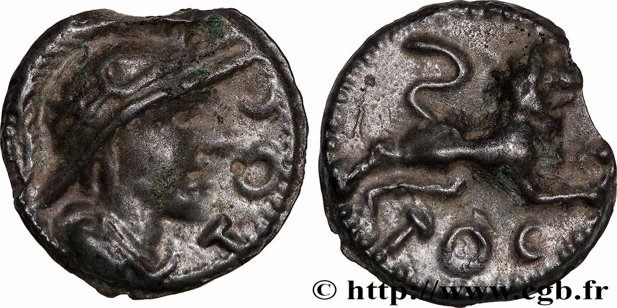 GALLIA BELGICA - SEQUANI (Area of Besançon) Potin TOC/TOC au lion AU