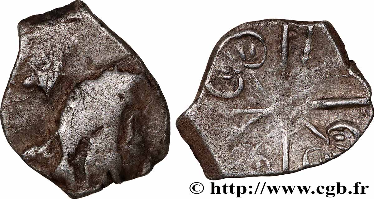 RUTÈNES (région de Rodez) Drachme “aux feuilles aquatiques”, S. 355 B/TTB+