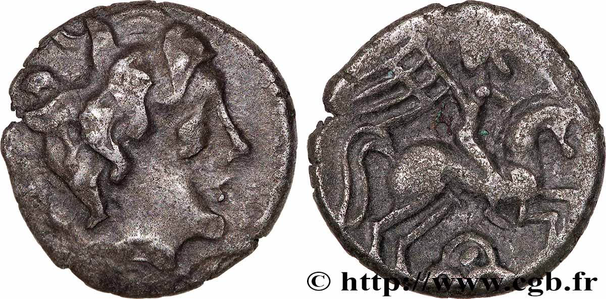 PICTONES (Area of Poitiers) Drachme au cavalier ailé AU