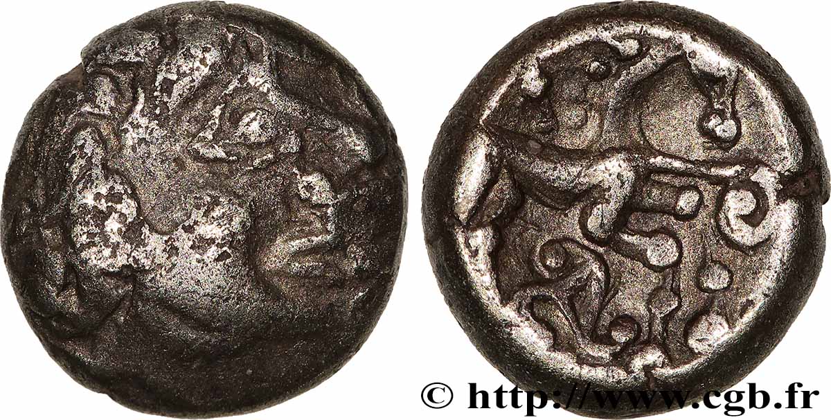 GALLIEN - SENONES (Region die Sens) Quart de statère en électrum au triskèle, type de Chenôves SS