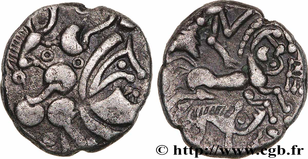 GALLIA - BAÏOCASSES (Area of Bayeux) Statère d’argent au sanglier, “style géométrique” AU