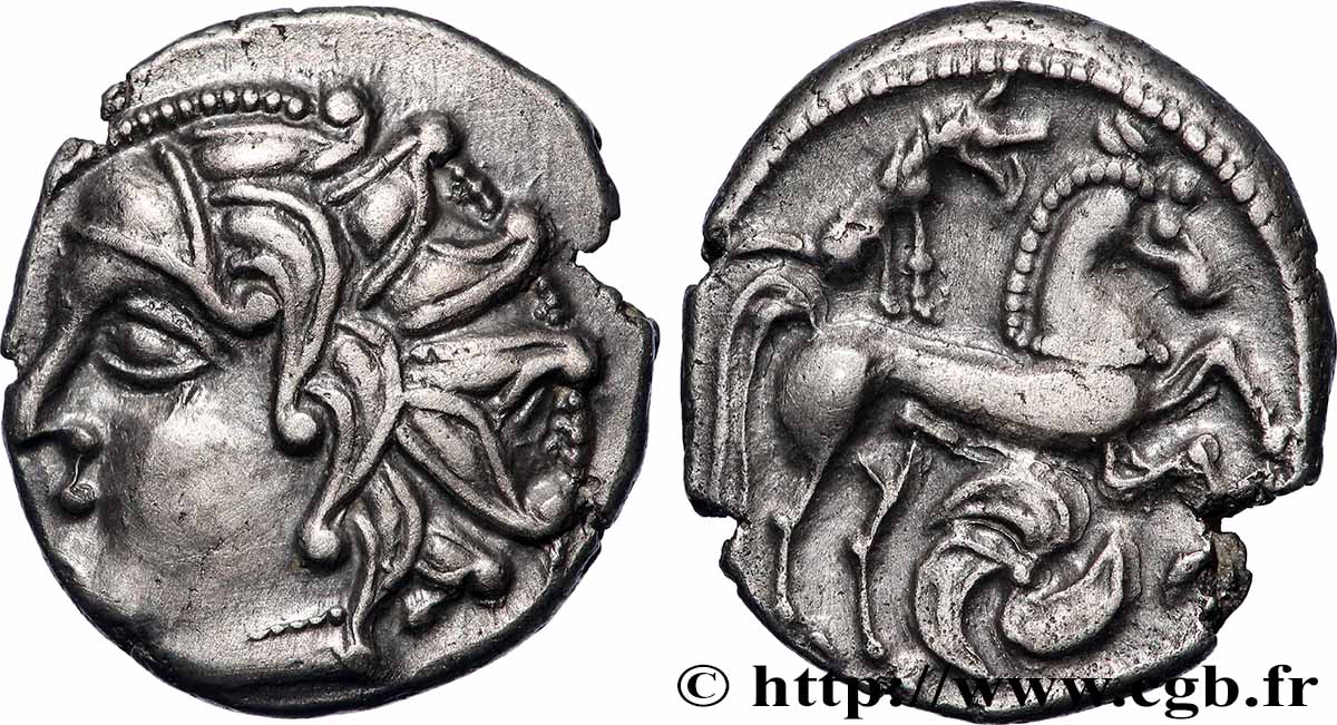 GALLIA - CARNUTES (Area of the Beauce) Drachme au loup et au cheval MS