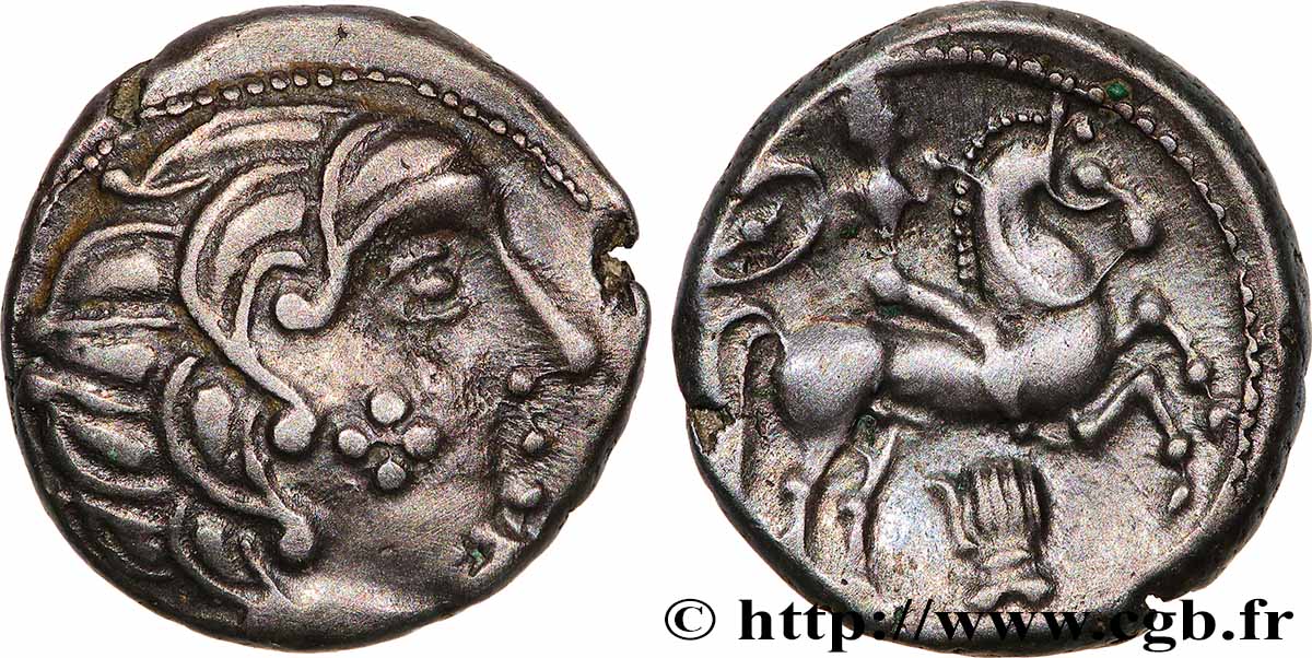 PICTONES / BITURIGES - MID-WESTERN, Unspecified Drachme au cavalier et à la main, joue tatouée - P II A AU