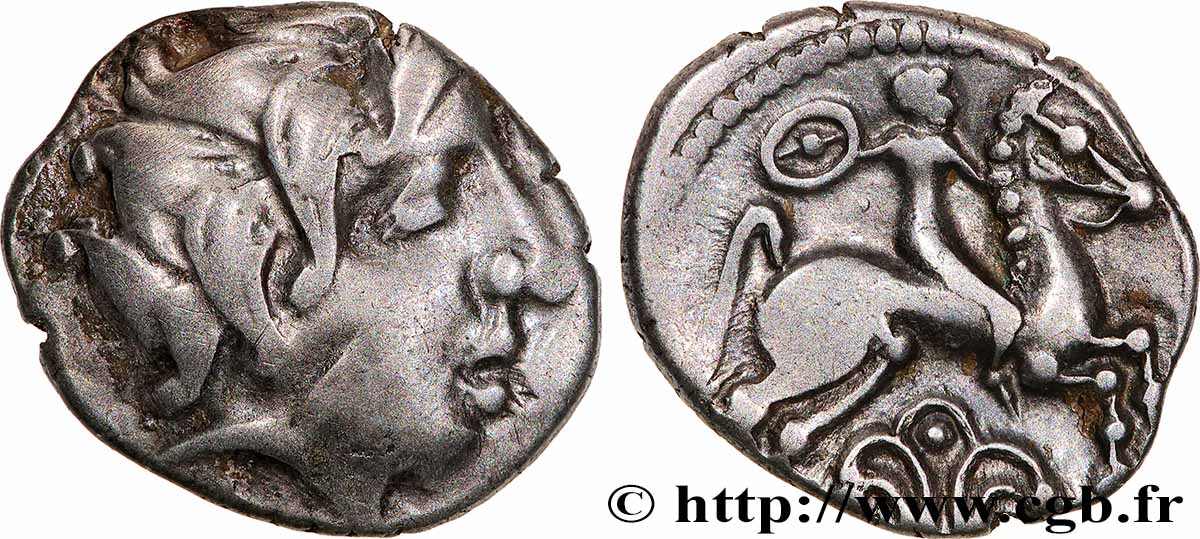 PICTONES / BITURIGES / CARNUTES - Centroveste - Incerti Drachme au cavalier et au fleuron q.SPL