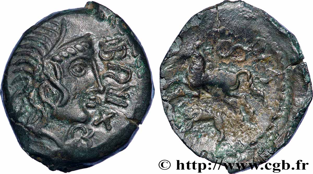 GALLIEN - AULERCI EBUROVICES (Region die Évreux) Bronze IBRVIXS au cheval et au sanglier VZ/SS