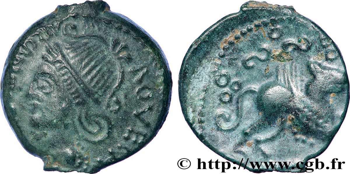 GALLIEN - BELGICA - MELDI (Region die Meaux) Bronze ROVECA ARCANTODAN, classe Ib fVZ