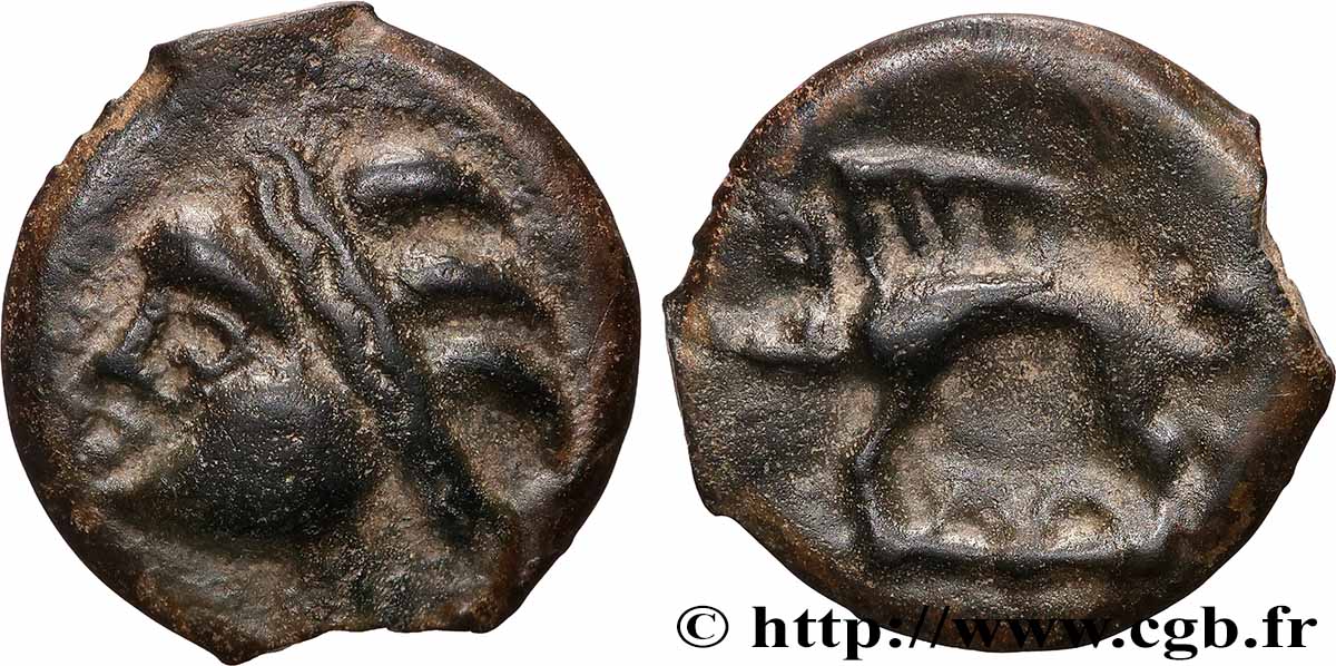 GALLIA BELGICA - REMI (Area of Reims) Potin à la tête d’indien, classe Ia AU