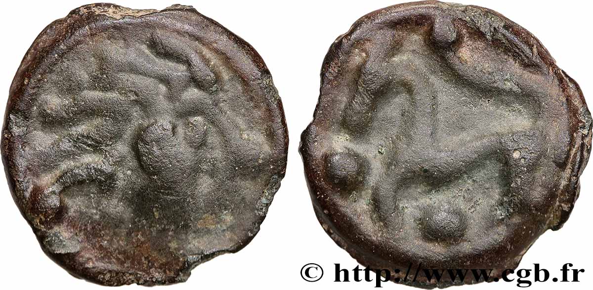 SÉNONS (région de Sens) Potin à la tête “d’indien” TTB